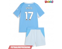 Lacne Dětský Futbalové dres Manchester City Enzo Fernandez #17 2026-27 Krátky Rukáv - Domáci (+ trenírky)
